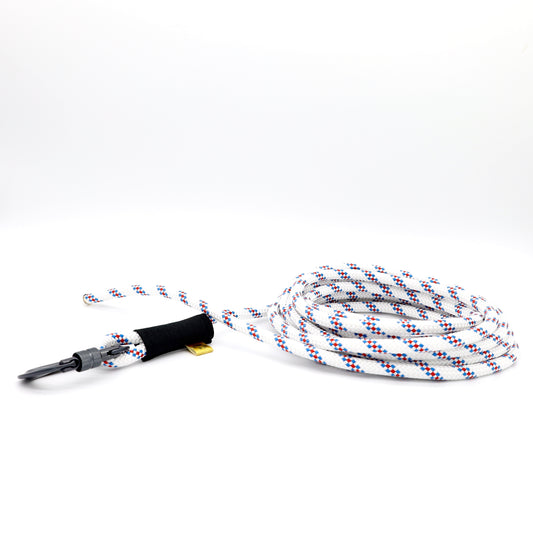 Longe 20 pieds - Blanc, bleu et rouge - Sans poignée